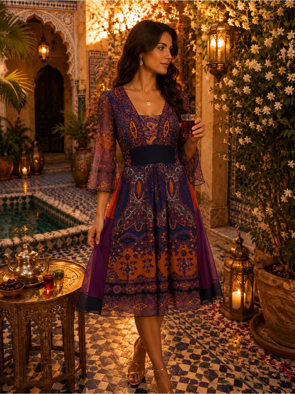 ETRO Purple Paisley Silk Dress ~ Sz 38 (6 US)